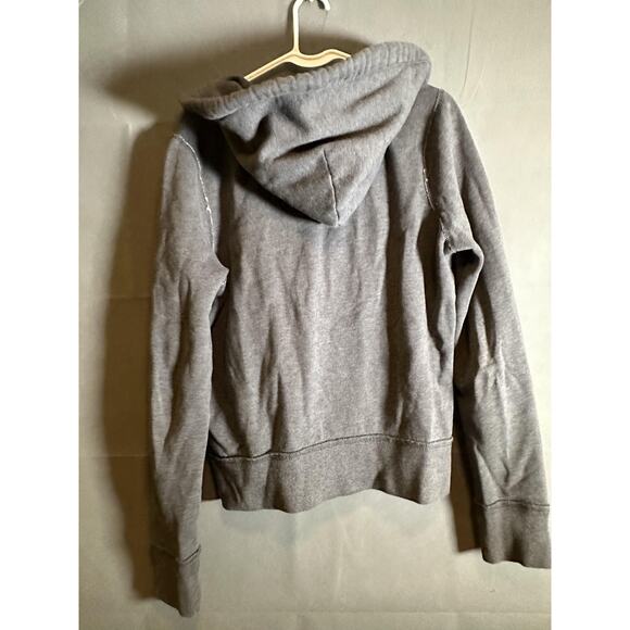 Hollister Jacket Womens Small Gray Sherpa Lined Hooded Button Up Sweatshirt Coat - Picture 4 of 7